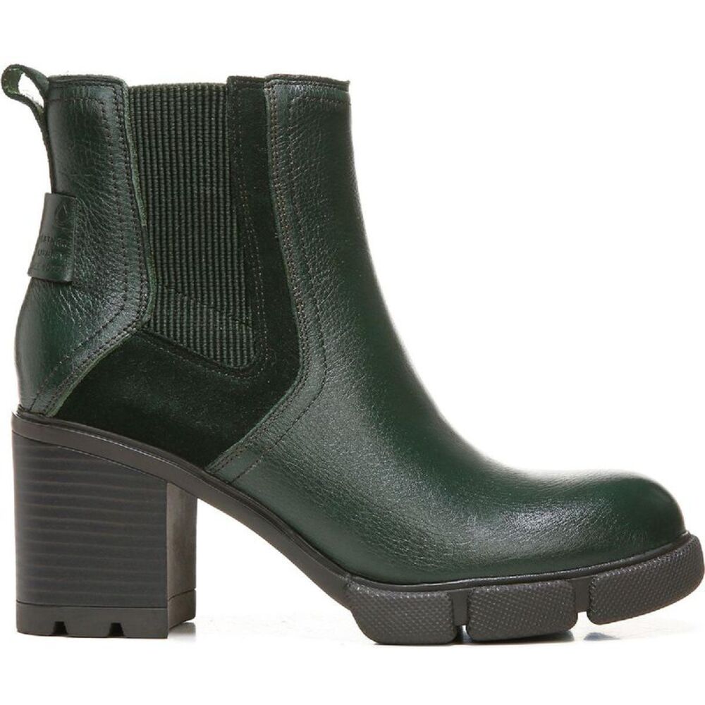 Naturalizer Womens Mindy Green Leather Block Heel Chelsea Boots Shoes NWT - Picture 2 of 3